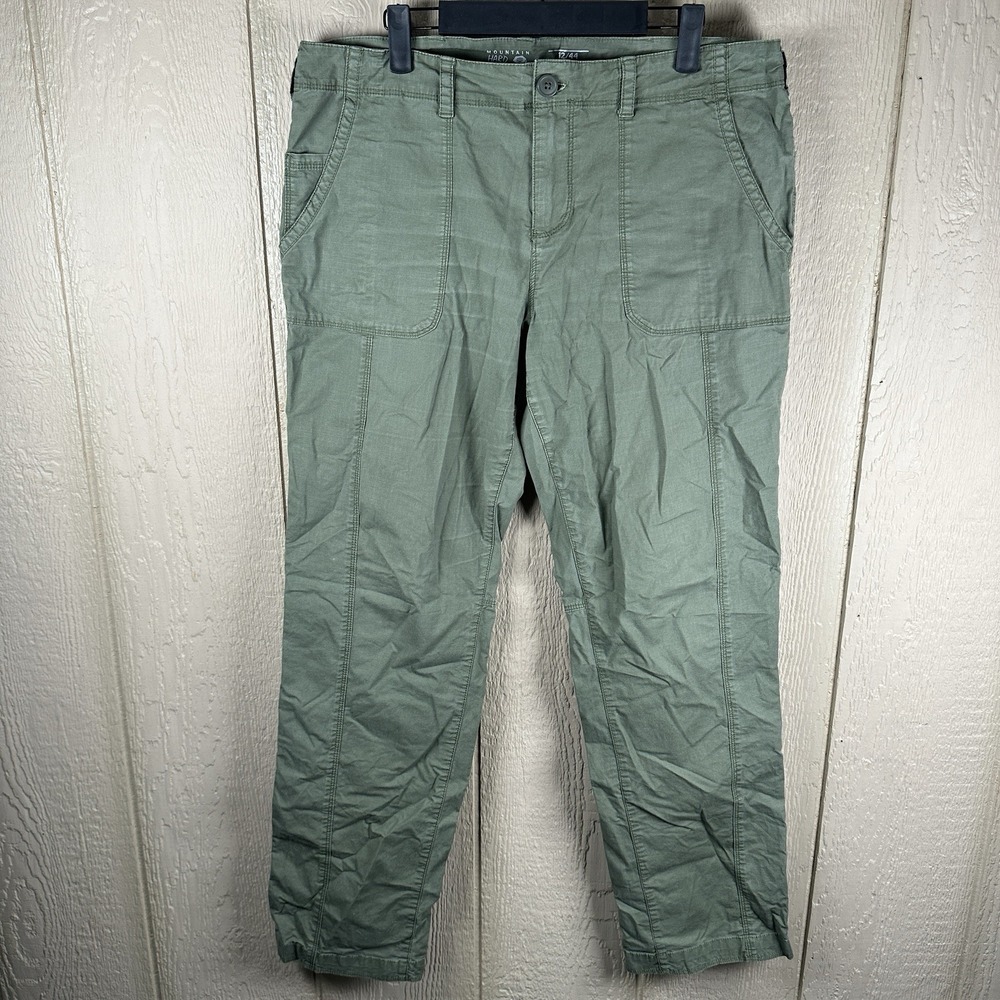 Mountain Hardwear Hiking Ripstop Pants Womens 12 32" Inseam Green Straight Leg